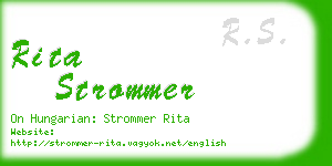 rita strommer business card